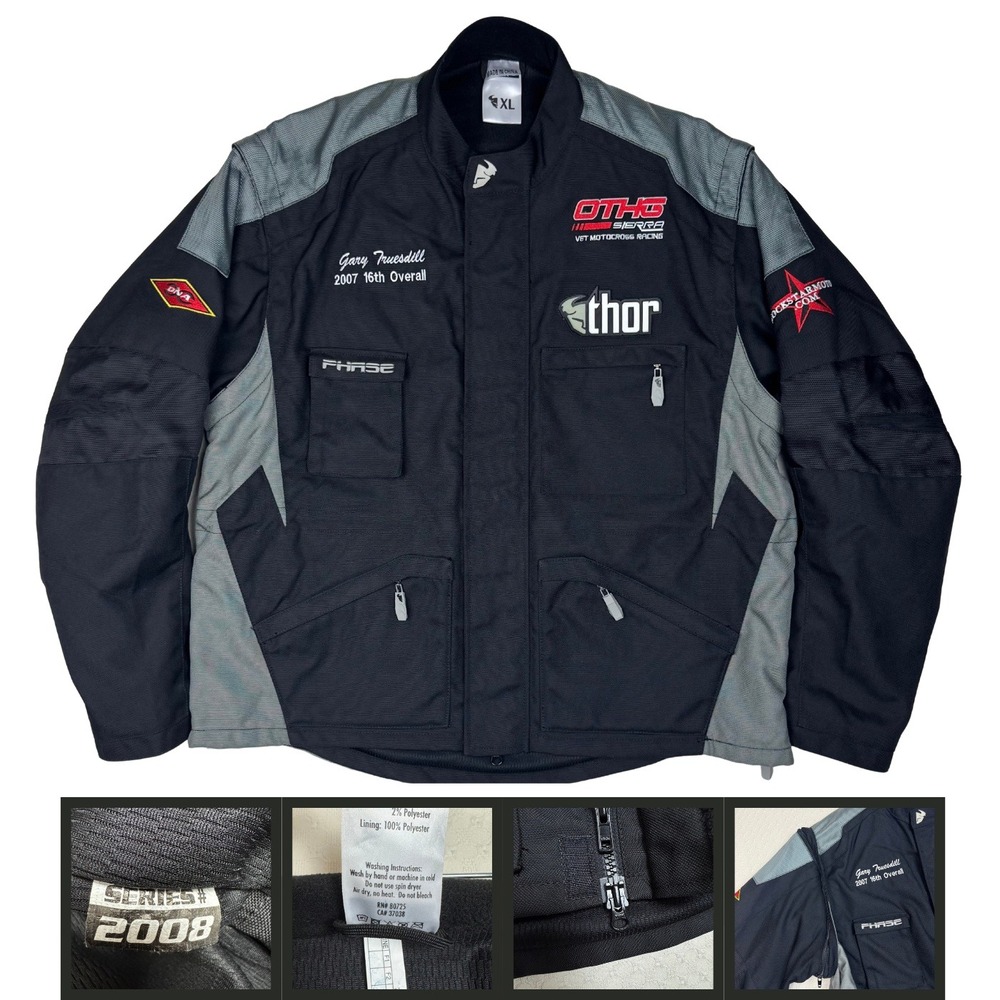Thor Series 2008 Motocross Jacket Convertible Vest Racing Men XL Zip Off Sleeves